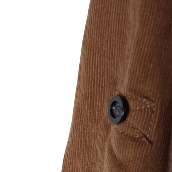 Lucky Brand Shirt Dress Brown Corduroy Button Down NEW Pockets Belt Fall - Picture 6 of 11